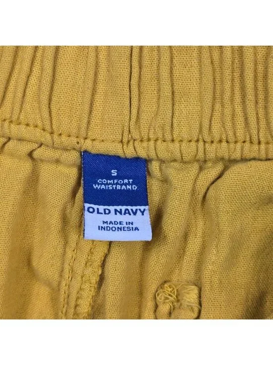 Old Navy Small Womens Yellow 100& Cotton Elastic Waist Shorts - Picture 2 of 4